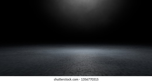 3d Rendering Of A Dark Scene With Futuristic Lights Abstract