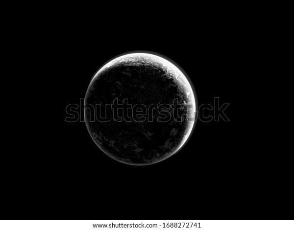 3D rendering of a\
 The dark side of the moon, blurred full moon in black sky picture,\
background material.