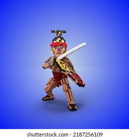 3D Rendering Of Dayak Warriors Or Kalimantan Traditional Cloth, Using Shields And Swords Or Machetes.
With A Blue Background.
Perfect For Vox Game Character Reference.
Simple 3D Modeling.