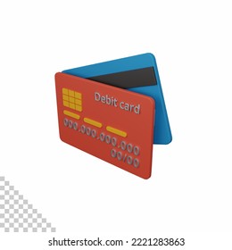 3d rendering debit card isolated useful for business, company, economy, corporate and finance design