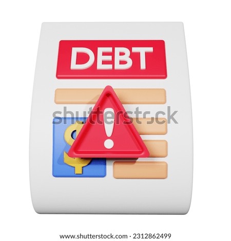 3d rendering debt icon object