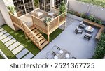 3D Rendering of Deck Design | Custom Deck Visualization | Backyard Deck 3D Model | Patio Deck Design Rendering