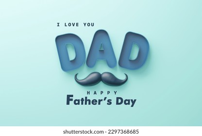 3d Rendering. Design card for father's day illustration. - Powered by Shutterstock