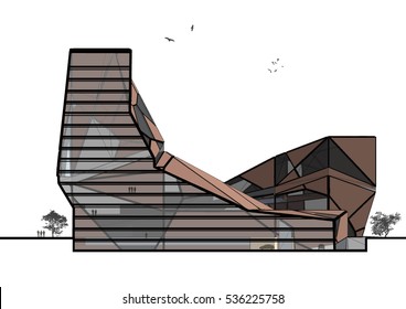 3d rendering and design - multifunctional complex