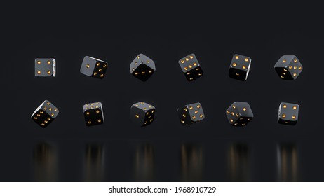 3d Rendering Dice Roll In The Dark