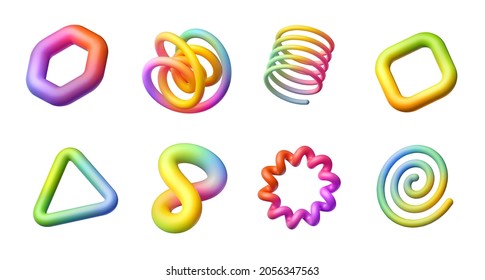 3d rendering  Different geometric shapes set  Modern minimal colorful objects  Simple clip art isolated white background  Assorted icons  signs   symbols