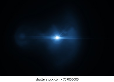 3d Rendering. Digit Lens Flare With Bright Light Isolated With Black Background. Used For Texture And Material
