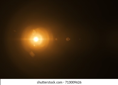 3d Rendering. Digit Lens Flare With Bright Light Isolated With Black Background. Used For Texture And Material