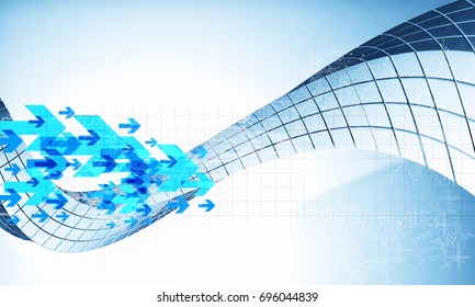 3D rendering of digital arrow technology background