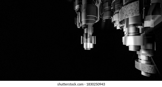 3D rendering of digital technology concept ready for banner or poster background