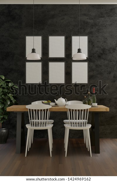 3d Rendering Dining Corner White Chairs Stock Image Download Now