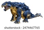 3D rendering of a dinosaur Ankylosaurus isolated on white background