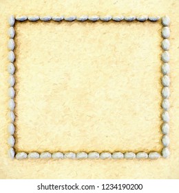 3d rendering of dirt floor with stone frame - impasto style