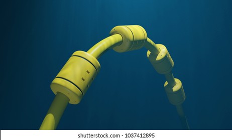 3d rendering of distributed buoyancy modules attached to a subsea riser