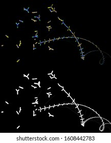 3D Rendering Of A DNA Double Helix With It's Molecules Being Attached In A Spiral With Alpha Channel 