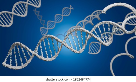 3D Rendering DNA Structure Of Human For Clone Life Bio Technology Gene. Close Up Molecular Of Human Life Of Biochemistry Concept.