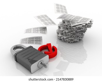 3d rendering documents protection lock

