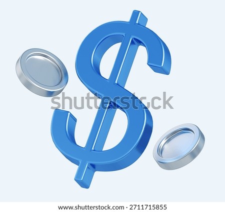 3d rendering of dollar symbol. stylized simple 3d icon of chart with money. 3d illustration for business and finance	