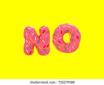 3d Rendering Donut Alphabet, Font, No