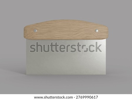 3D Rendering Dough Scraper Mockup Wooden
