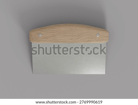 3D Rendering Dough Scraper Mockup Wooden