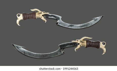 3D rendering of a dragon sword isolated on background - Powered by Shutterstock - Get 15% off with code: PIKWIZARD15