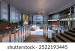 3D rendering of the drawing room