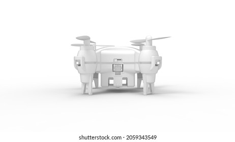 3D Rendering Of A Drone Quadcopter Uav Camera Drone Unmanned Flying Object Isolated In White Studio Background