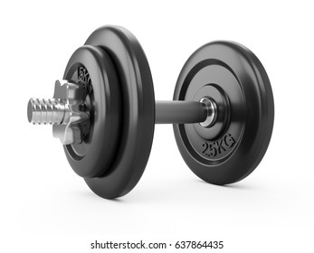3D rendering dumbbell isolated on white background