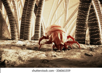 3D Rendering Of A Dust Mite