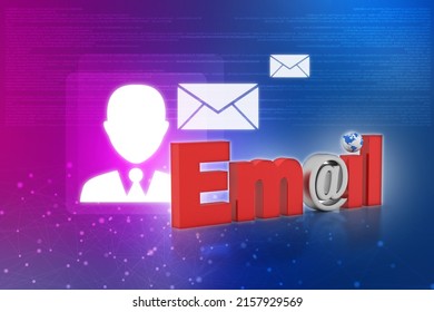 3d rendering E mail sign concept
