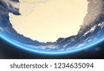 3D Rendering Earth Close Up Antarctica