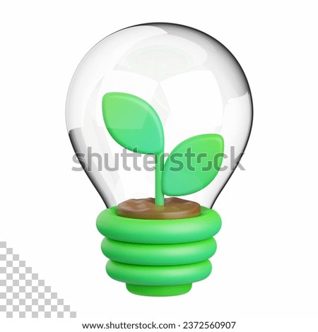 3d rendering eco bulb isolated useful for ecology, energy, eco, green, recycling and technology