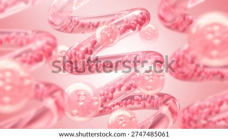 3d rendering, Elastin and Collagen layer under skin, Biology and cosmetic medicine concept