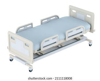 3d Rendering Electric Hospital Bed Isolated On White Background