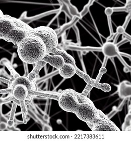 3d Rendering Of An Electron Micrograph Of A Bacterial Colony