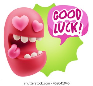 3d Rendering Emoji Saying Good Luck Stock Illustration 452041945 ...