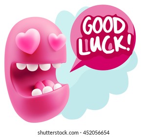 3d Rendering Emoji Saying Good Luck Stock Illustration 452056654 ...