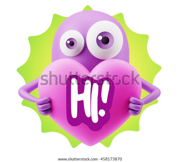 3d Rendering Emoticon Face Saying Hi 스톡 일러스트 458173870 | Shutterstock