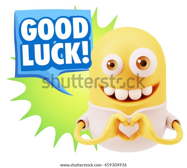 3d Rendering Emoticon Saying Good Luck Stock Illustration 459304936 ...