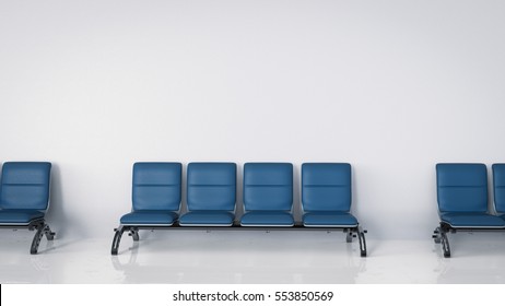 3d Rendering Empty Airport Seats