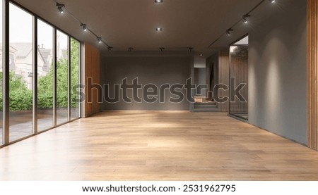 3d rendering of an empty apartment, vacant modern room - modern architecture.