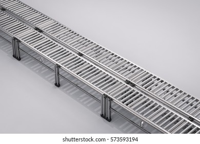 3d Rendering Empty Conveyor Belt Isometric