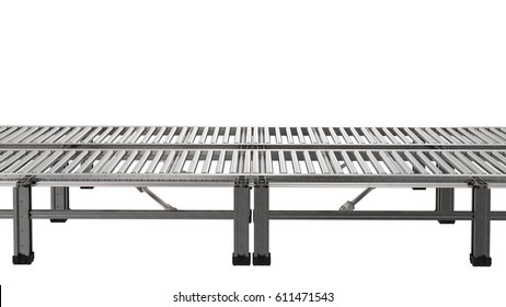 3d Rendering Empty Conveyor Belt Isolated On White