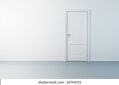 3d Rendering The Empty Room With Door