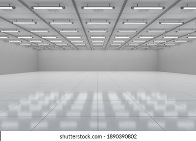 3D Leere Zimmer mit weißer Wand und Boden