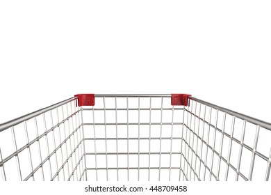 3d rendering empty shopping cart