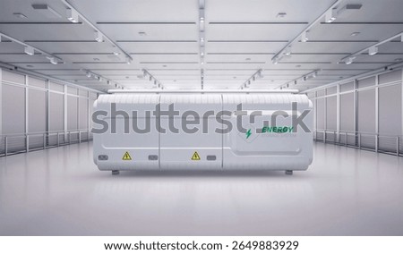 3d rendering energy storage system or battery container unit in factory