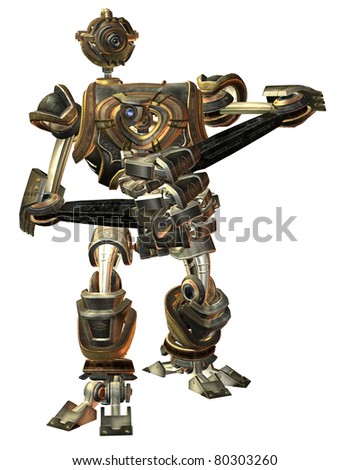 3D rendering engine in the battle steampunk style