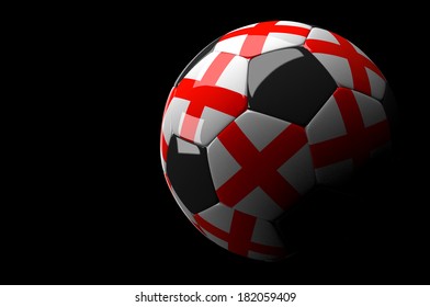 3d Rendering England Soccer Ball On Dark  Background